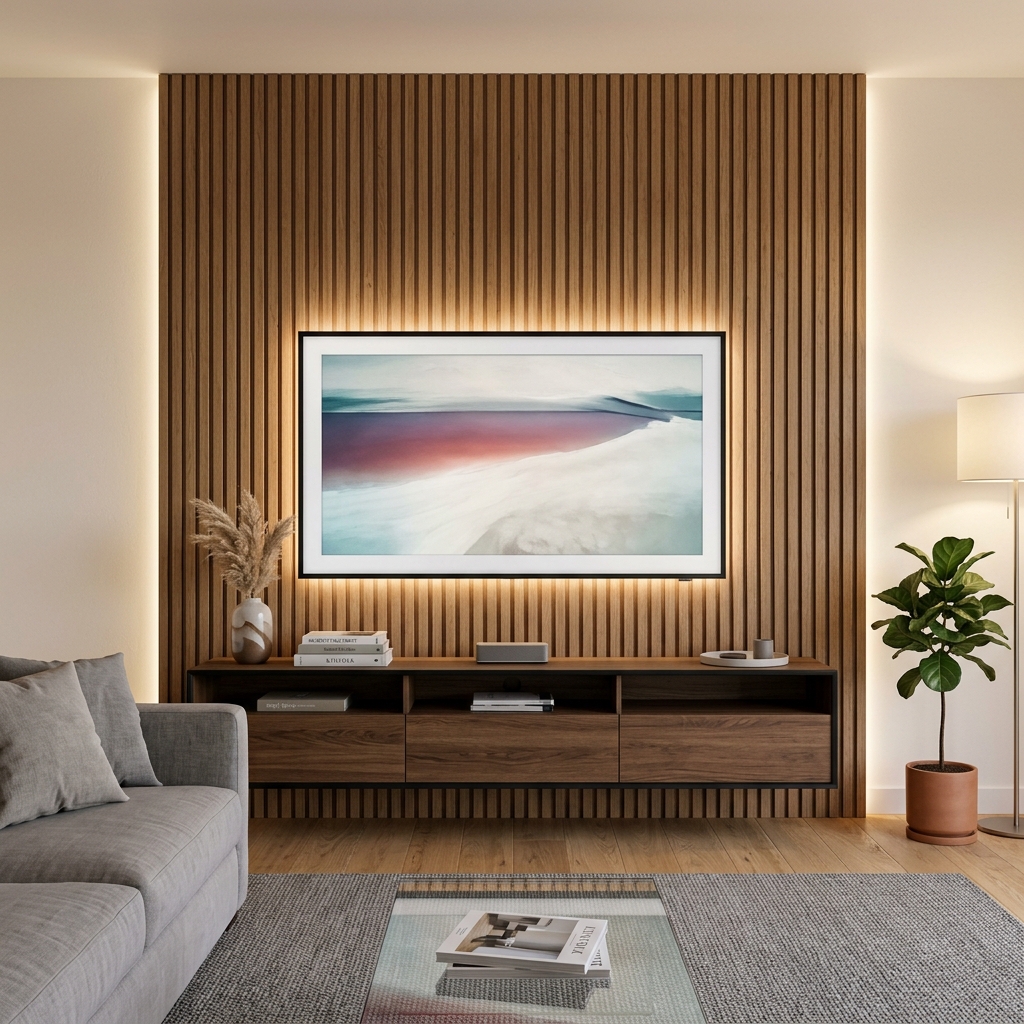 Architectural TV Console & Living Room